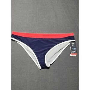 Speedo Swimsuit Bottoms XL Red White Blue UPF 50+ Swim Bikini‎ Briefs NWT